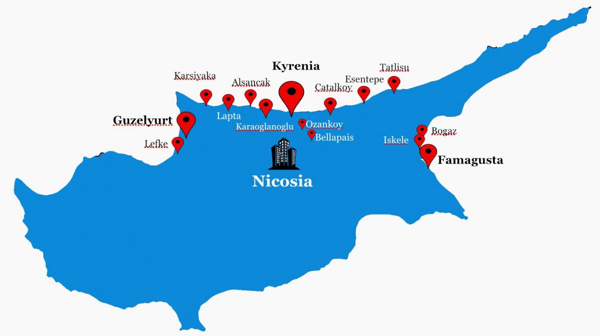 उत्तरी साइप्रस सड़क के नक्शे