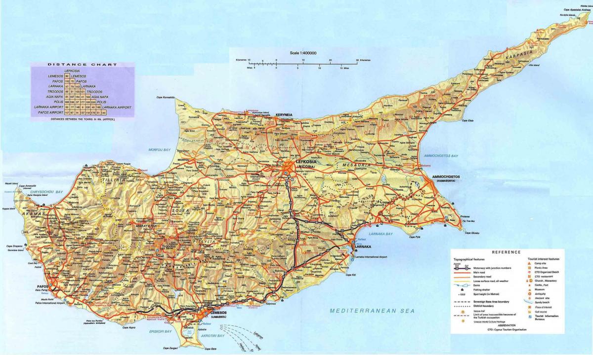 साइप्रस देश में दुनिया के नक्शे
