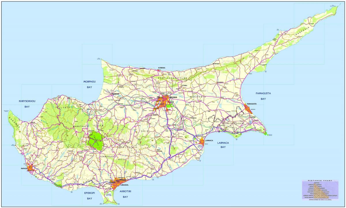 मानचित्र की सड़क साइप्रस