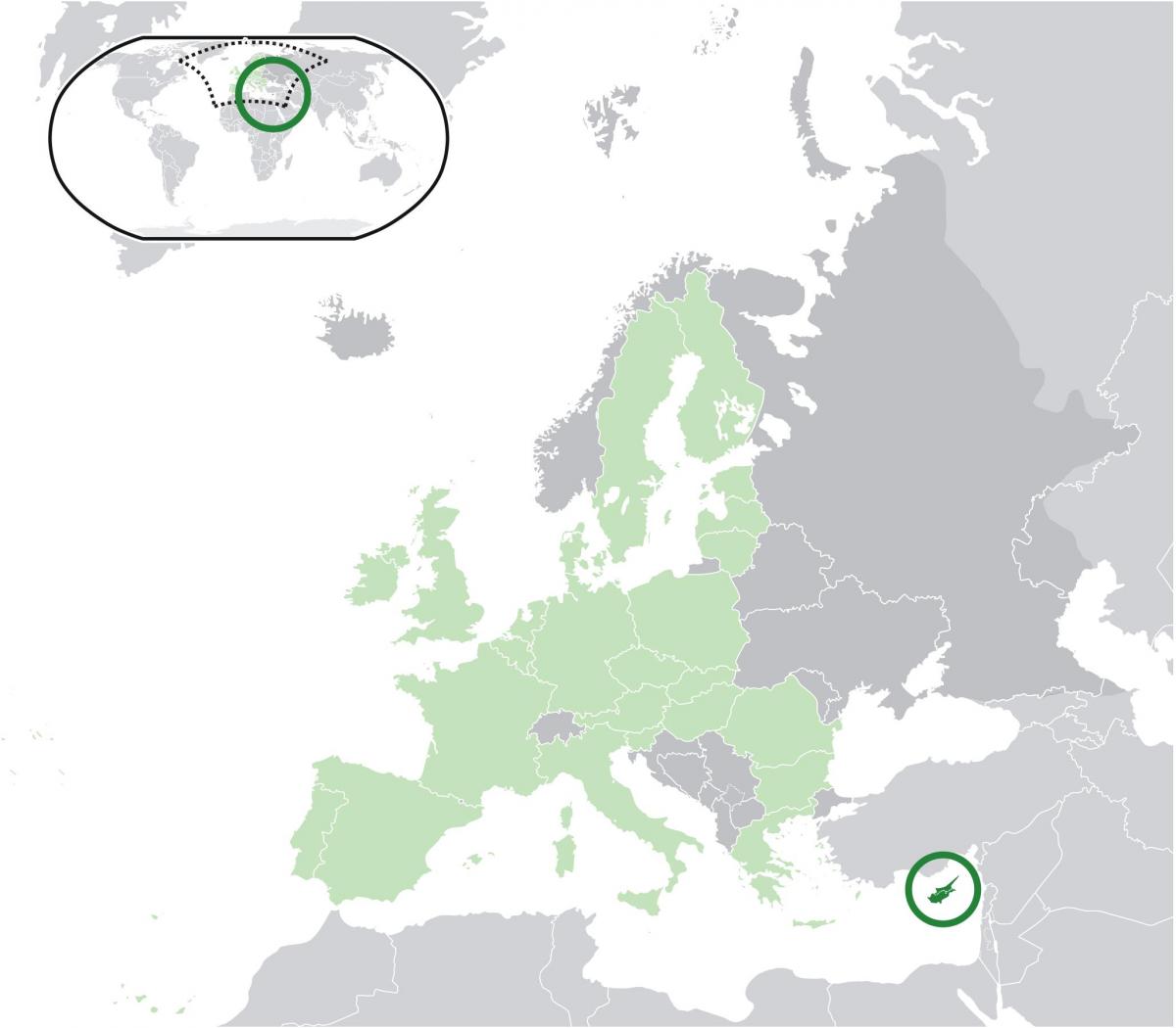 यूरोप का नक्शा दिखा साइप्रस