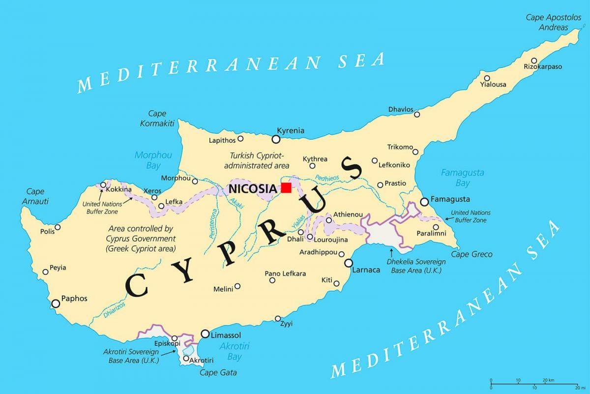 दिखा मानचित्र साइप्रस