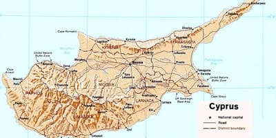 Paphos साइप्रस पर्यटक मानचित्र