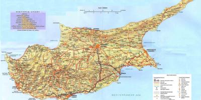 साइप्रस देश में दुनिया के नक्शे